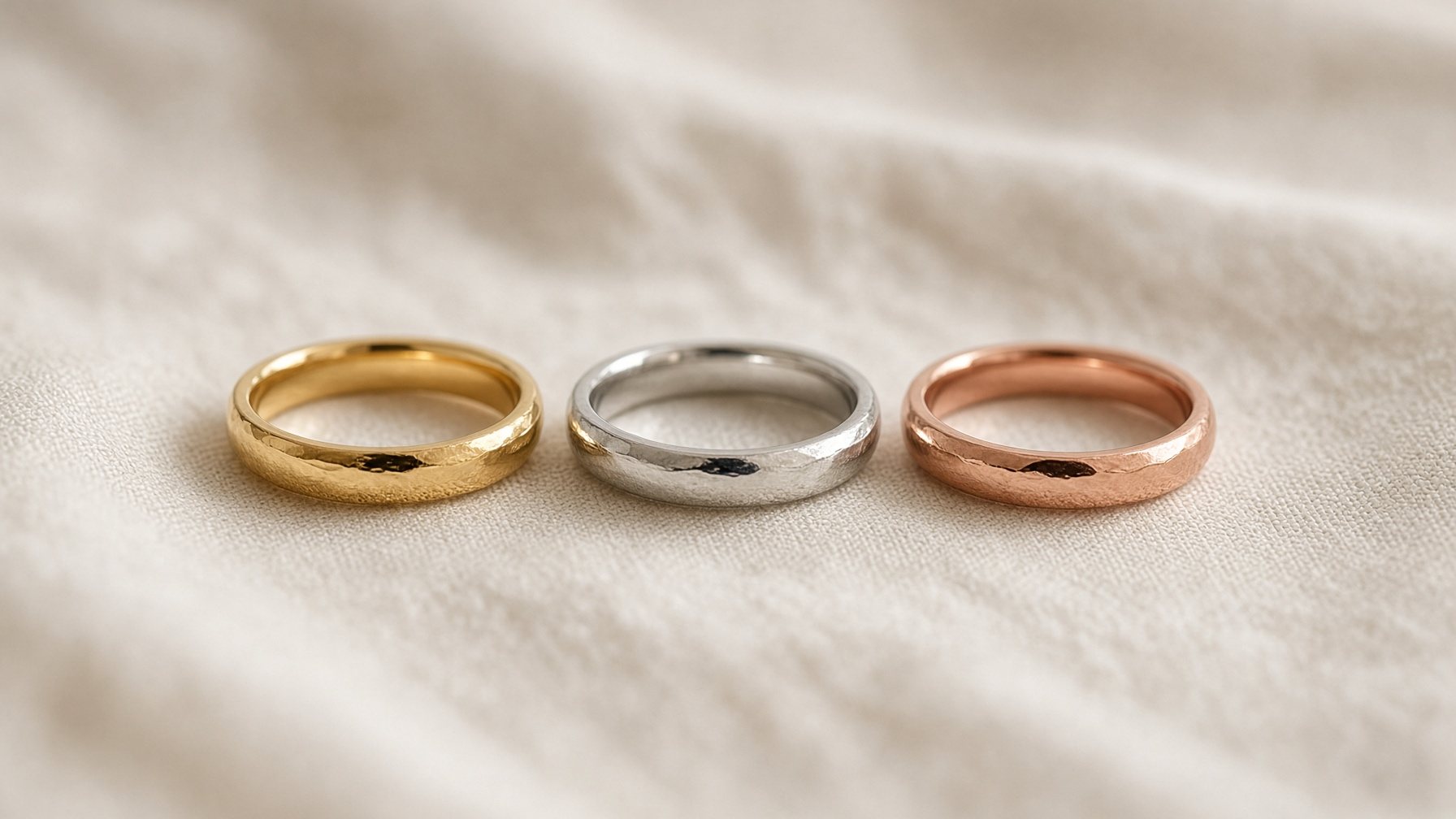 Trauringe in Gelbgold, Weißgold und Rotgold