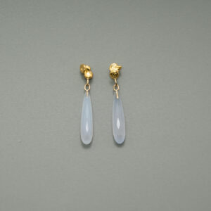 Lucky Klunker Ohrringe Gold Calcedon