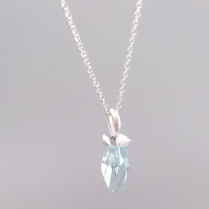 Klunker Anhänger Silber mit leuchtend blauem Aquamarin