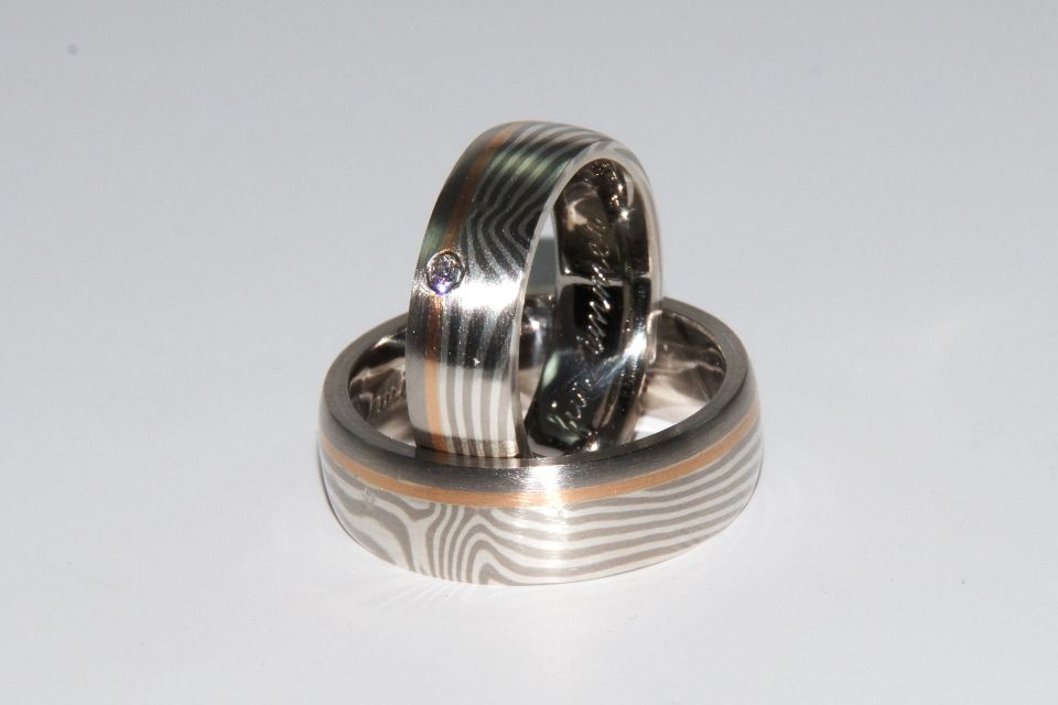 Mokume-Gane mit Brillanten